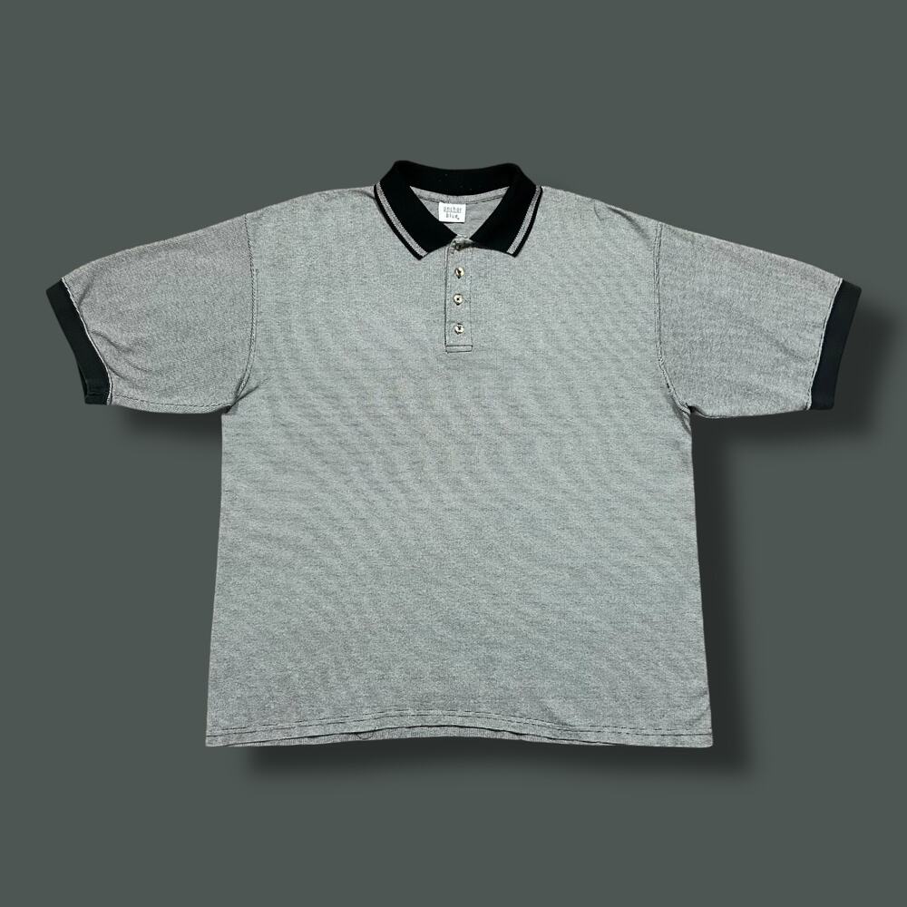 Vintage 90s Golf Shirt Polo Shirt Anchor Blue Collared Gray Black XL
